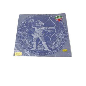 Vintage Nottingham Lace Robin Hood Souvenir Square Pictorial Maiden Lace